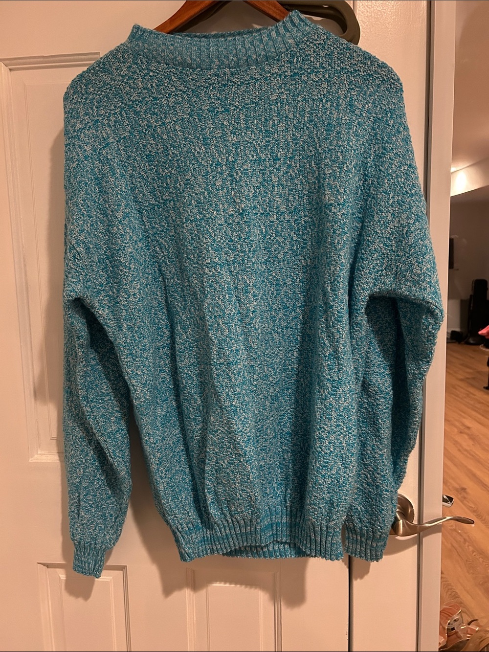 Crewneck Sweater in Teal Blend - Women's Cozy Knit